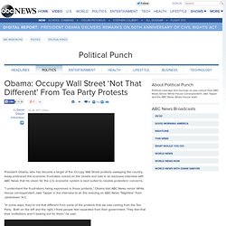Obama: Occupy Wall Street ‘Not That Different’ From Tea Party Protests