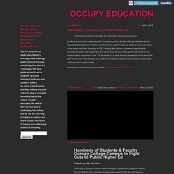 OCCUPY EDUCATION