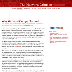 Why We Need Occupy Harvard