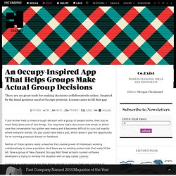 Loomio - An Occupy-Inspired App That Helps Groups Make Actual Group Decisions