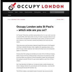Occupy London asks St Paul’s – which side are you on?
