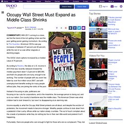 Occupy Wall Street Must Expand as Middle Class Shrinks
