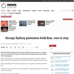 Occupy Sydney protesters hold firm, vow to stay