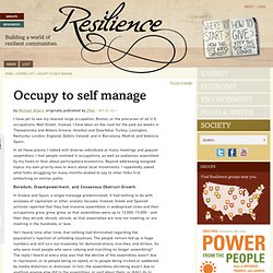 Occupy to self manage