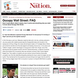 Occupy Wall Street: FAQ