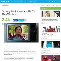 Occupy Wall Street Ads Hit TV This Weekend