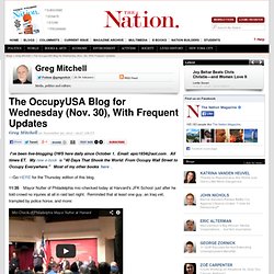 The OccupyUSA Blog for Wednesday (Nov. 30), With Frequent Updates