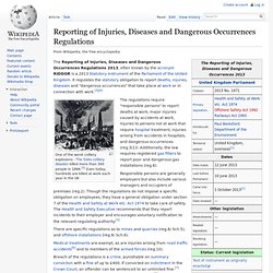 Reporting of Injuries, Diseases and Dangerous Occurrences Regulations