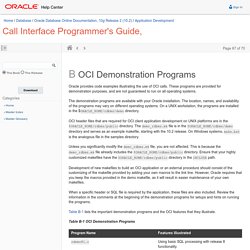 OCI Demonstration Programs