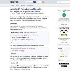 AngularJS Roundup: ngDialog.js, ocLazyLoad, angular-validation