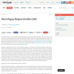 West Papua Report October 2011