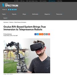 Oculus Rift-Based System Brings True Immersion to Telepresence Robots