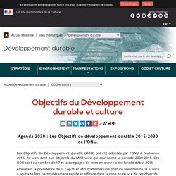 ODD et culture - Ministère de la Culture