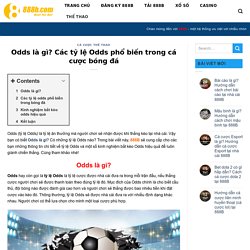 Odds là gì? Các tỷ lệ Odds phổ biến trong cá cược bóng đá