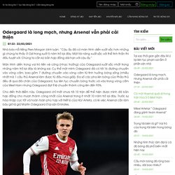 Odergaard là long mạch, nhưng Arsenal vẫn phải cải thiện-