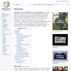 Odonymie - Wikipédia - Framasoft Framafox