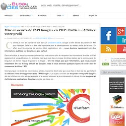 Mise en oeuvre de l’API Google+ en PHP : Partie 1 – Affichez votre profil
