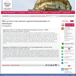 JO ASSEMBLEE NATIONALE 11/06/15 Réponse à question: 16228 de M. Daniel Chasseing : Mise en œuvre des mesures agroenvironnementales et climatiques