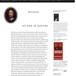 "Of God in nature" by Thomas Browne