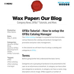 OFBiz Tutorial - How to setup the OFBiz Catalog Manager