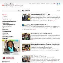 Portal der öffentlichen Entwicklungszusammenarbeit Österreichs: News