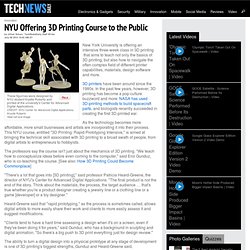 NYU Offering 3D Printing Course to the Public