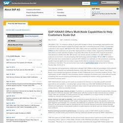 Global - SAP HANA® Offers Multi-Node Capabilities to Help Customers Scale Out