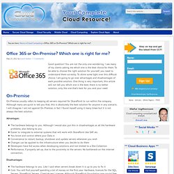 Office 365 or On-Premise? Which one is right for me? - CCT