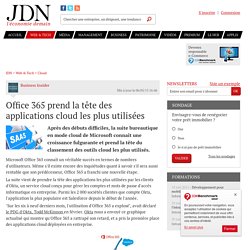 Office 365 prend la tête des applications cloud les plus utilisées - JDN