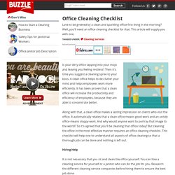 Office Cleaning Checklist