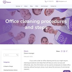 Office cleaning procedures and steps