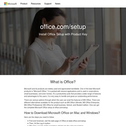 Office.com/setup - Enter Office Product Key - www.office.com/setup