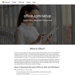 Office.com/setup - Enter Office Product Key - www.office.com/setup