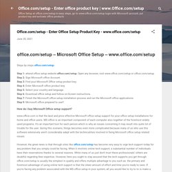 Office.com/setup - Enter Office Setup Product Key - www.office.com/setup