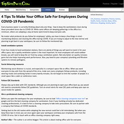4 Tips To Make Your Office Safe For Employees During COVID-19 Pandemic