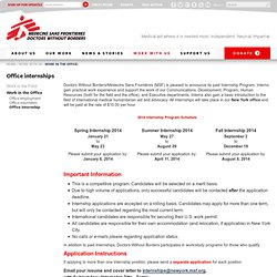 Office Internships - Doctors Without Borders