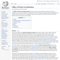Office of Policy Coordination