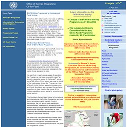 UN Office of the Iraq Program - Oil-for-Food