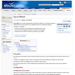 Out of Office/fr - Trustedbird Client Wiki