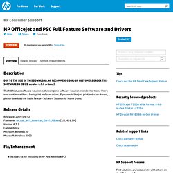 Officejet and PSC Full Feature Software and Drivers HP Officejet 6210 All-in-One Printer
