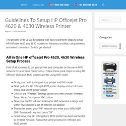 HP Officejet Pro 4620 Wireless Setup All In One 4630 Wi-fi Connection