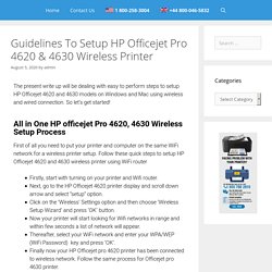 HP Officejet Pro 4620 Wireless Setup All In One 4630 Wi-fi Connection