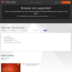 OfficeMix : Office 365 – Did You Know