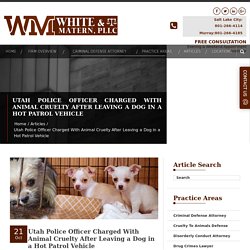 Utah Police Officer Charged With Animal Cruelty After Leaving a Dog in a Hot Patrol Vehicle