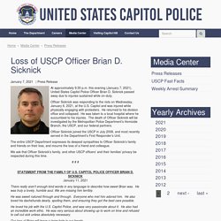 1/7/21: Loss of USCP Officer Brian D. Sicknick