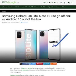 Galaxy S10 Lite, Note 10 Lite go official w/ Android 10