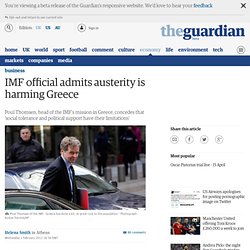 IMF official admits: austerity is harming Greece