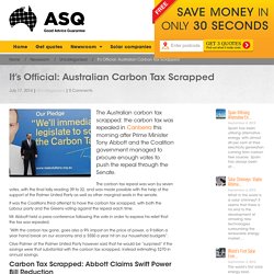 It's Official: Australian Carbon Tax Scrapped