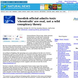 Swedish official admits toxic 'chemtrails' are real, not a wild conspiracy theory
