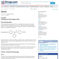 Clomid Official FDA information, side effects and uses.
